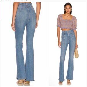 We The Free People Jayde Crop Flare Blue Jeans Boot Boho Western NWT NEW 31 32